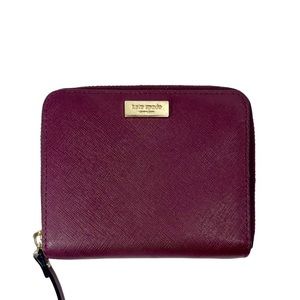 KATE SPADE RARE Laurel Way Darci Deep Plum Small Zip Around Wallet